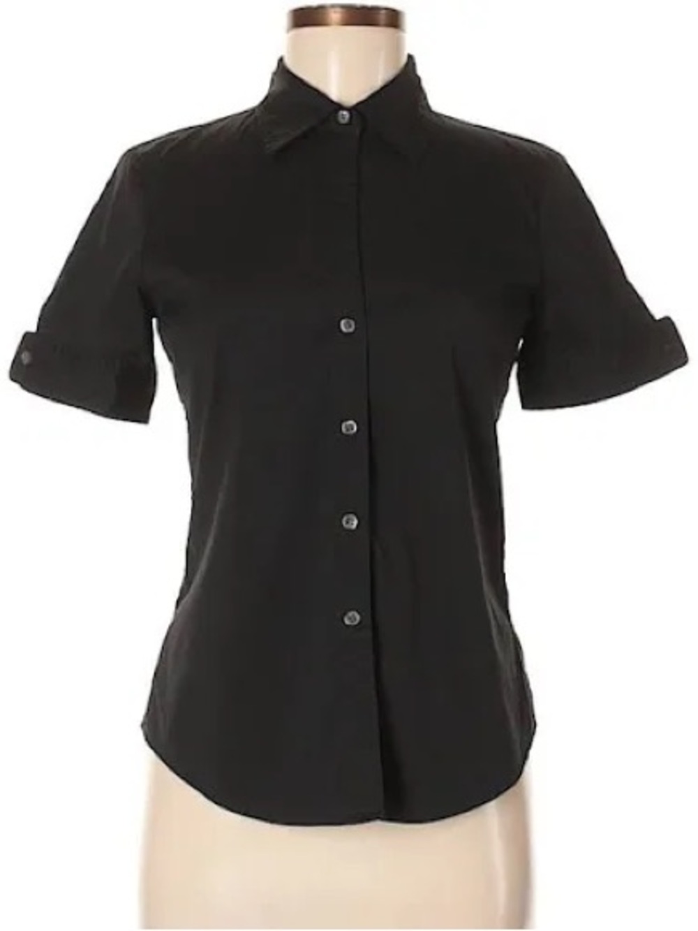Theory Black Short-Sleeve Button-Up Women's Shirt